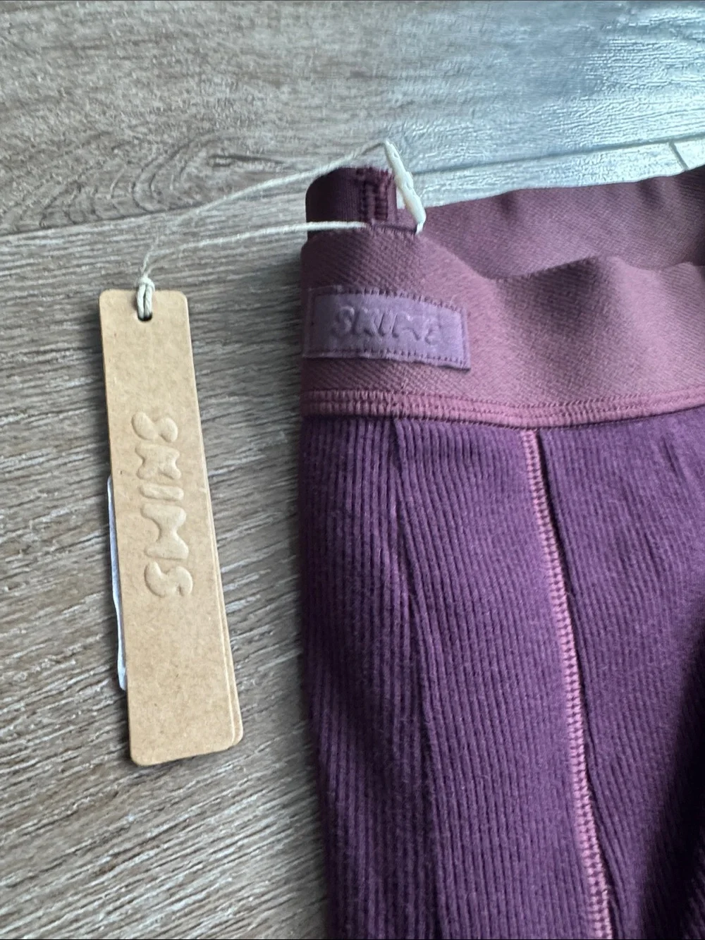 SKIMS Cotton‎ Ribbed Relaxed Pant Currant small New With Tags Lounge Wide Leg